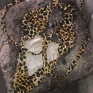 Women Sexy Leopard Print  Bra Beach Bikini Set